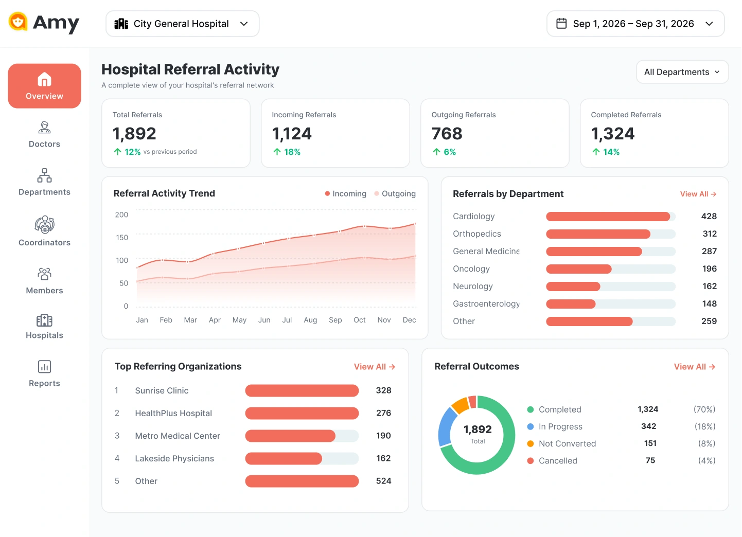 Hospital Referral Activity Dashboard preview